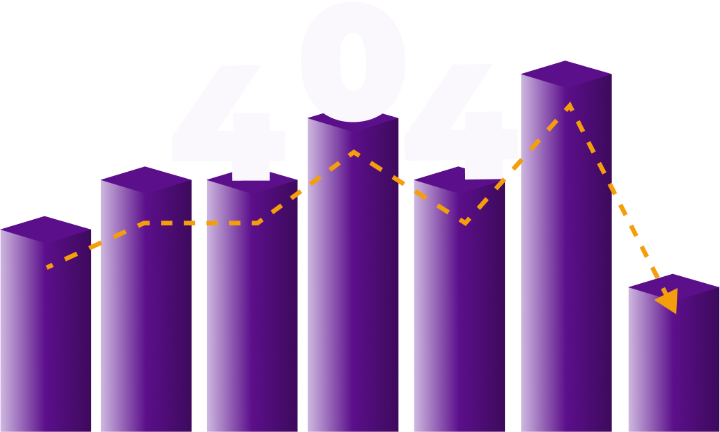 Numer 404 over 3d bars chart