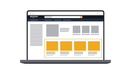 Imagen que muestra la ubicación de los Sponsored Products en Amazon