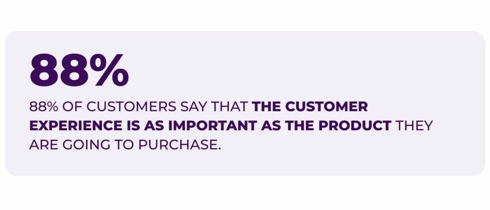 Statistic showing the importance of the customer experience versus the product itself.