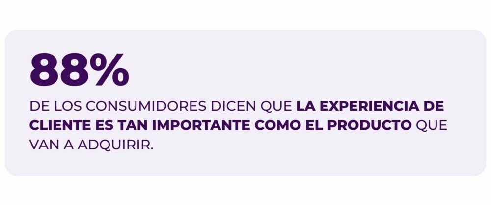 Estadística que muestra la importancia de la experiencia del cliente frente al producto en sí.