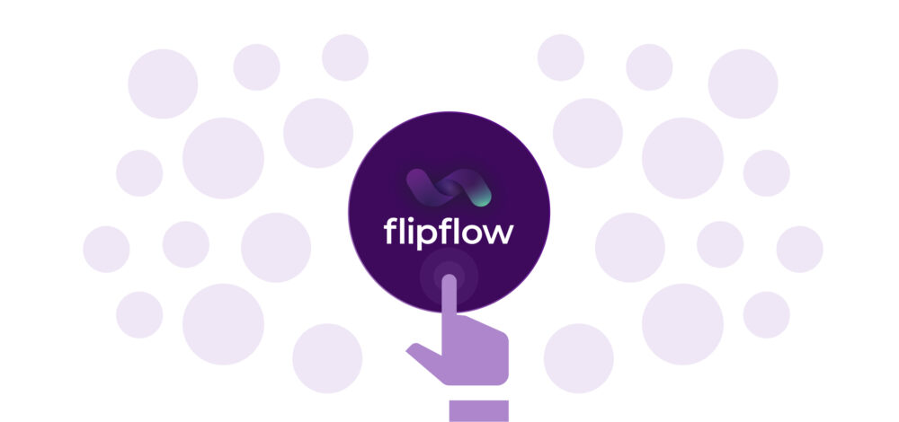 Botão com o logo da flipflow ativando a plataforma de medição e gerenciamento do Digital Shelf