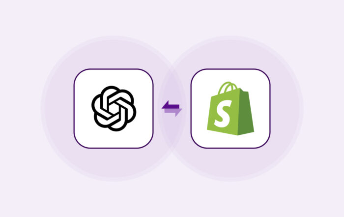 Logos que ejemplifican la alianza entre Shopify y OpenAI