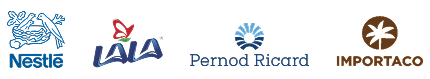Prominent FMCG and beverage brand logos including Nestlé, Grupo LALA, Pernod Ricard, and Importaco, showcasing Flipflow’s expertise in providing pricing and assortment analytics for multinational industry leaders.