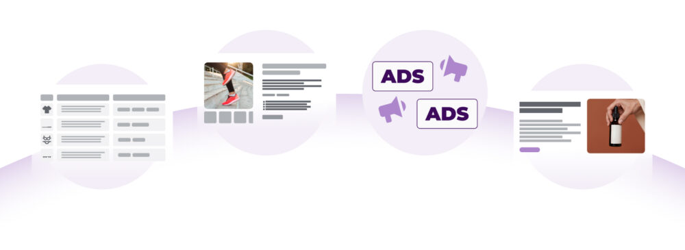 Visual flow of Retail Intelligence from catalogue and product sheets to ADS ads and commercial content optimisation.