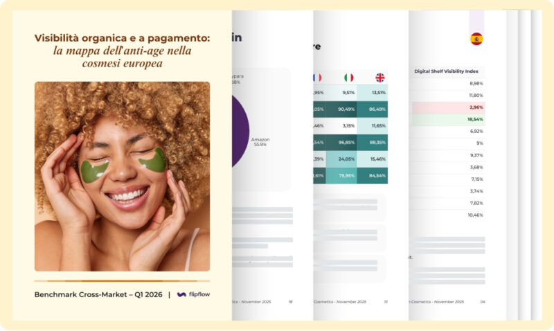 A European anti-aging cosmetics market report by Flipflow, featuring cross-market benchmarks for Q1 2026