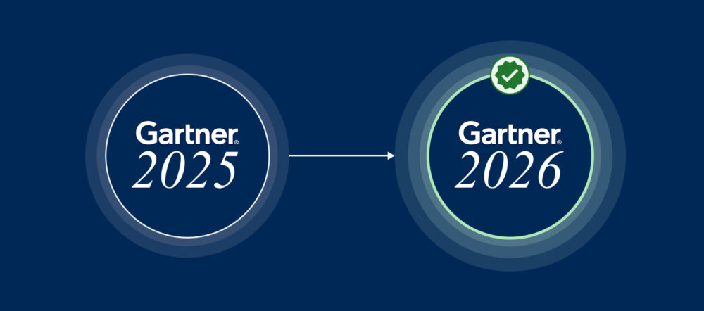 Evolution chart showing the transition from Gartner 2025 to Gartner 2026 with a tick mark, symbolising Flipflow's persistence in the Digital Shelf Analytics Market Guide.